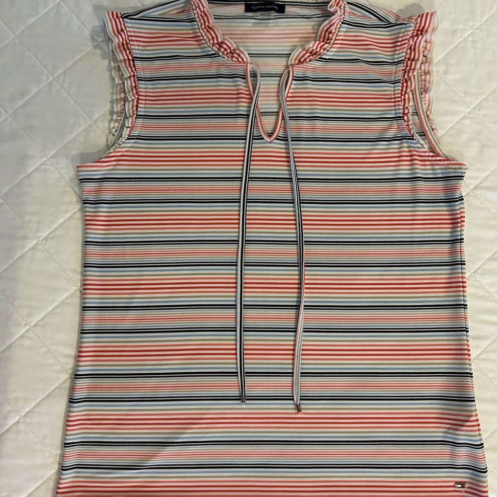 Tommy Hilfiger Multicolor Striped Sleeveless Blouse